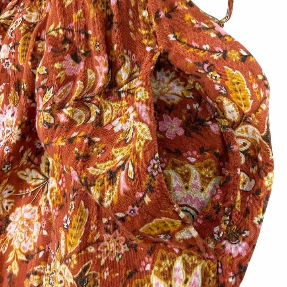 American Eagle Large Boho Floral Maxi Dress Tie Back - Picture 8 of 11